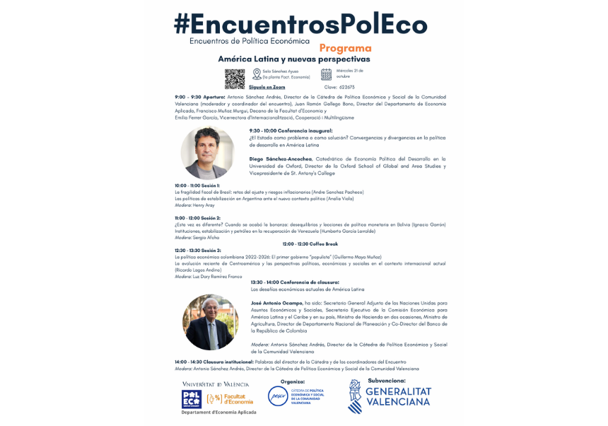 Imatge del esdeveniment:La Cátedra de Política Económica y Social de la Comunidad Valenciana presenta el programa del encuentro
